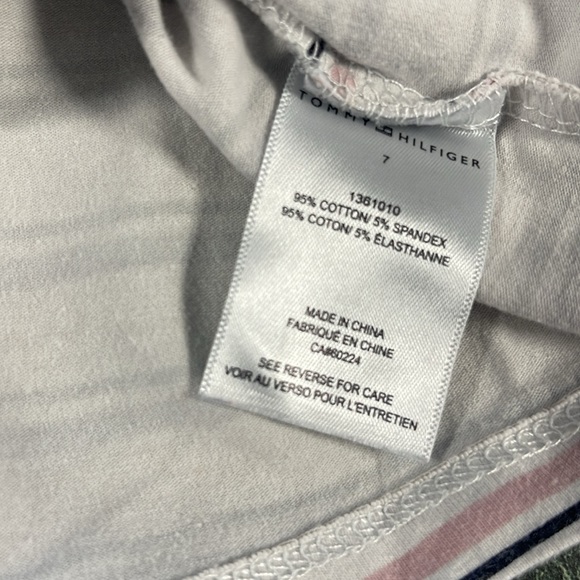 Tommy Hilfiger size 7 flowing tank top pink, white, black stripe - Picture 4 of 5